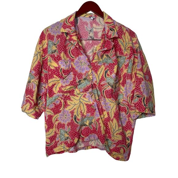 Rhode resort Red Yellow button down boxed shirt sz M - Picture 1 of 6